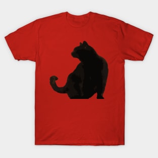 Black Cat Elegant Profile Minimalist Silhouette T-Shirt